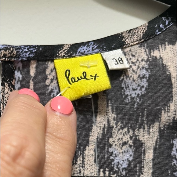 NWT Paul x Black and Blue pattern Silk Cotton Dress Size 38 US Size 8 - Picture 8 of 12